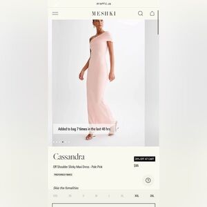 Meshki Blush Off Shoulder Maxi Dress